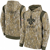 Men's New Orleans Saints Nike Camo 2021 Salute To Service Therma Performance Pullover Hoodie,baseball caps,new era cap wholesale,wholesale hats